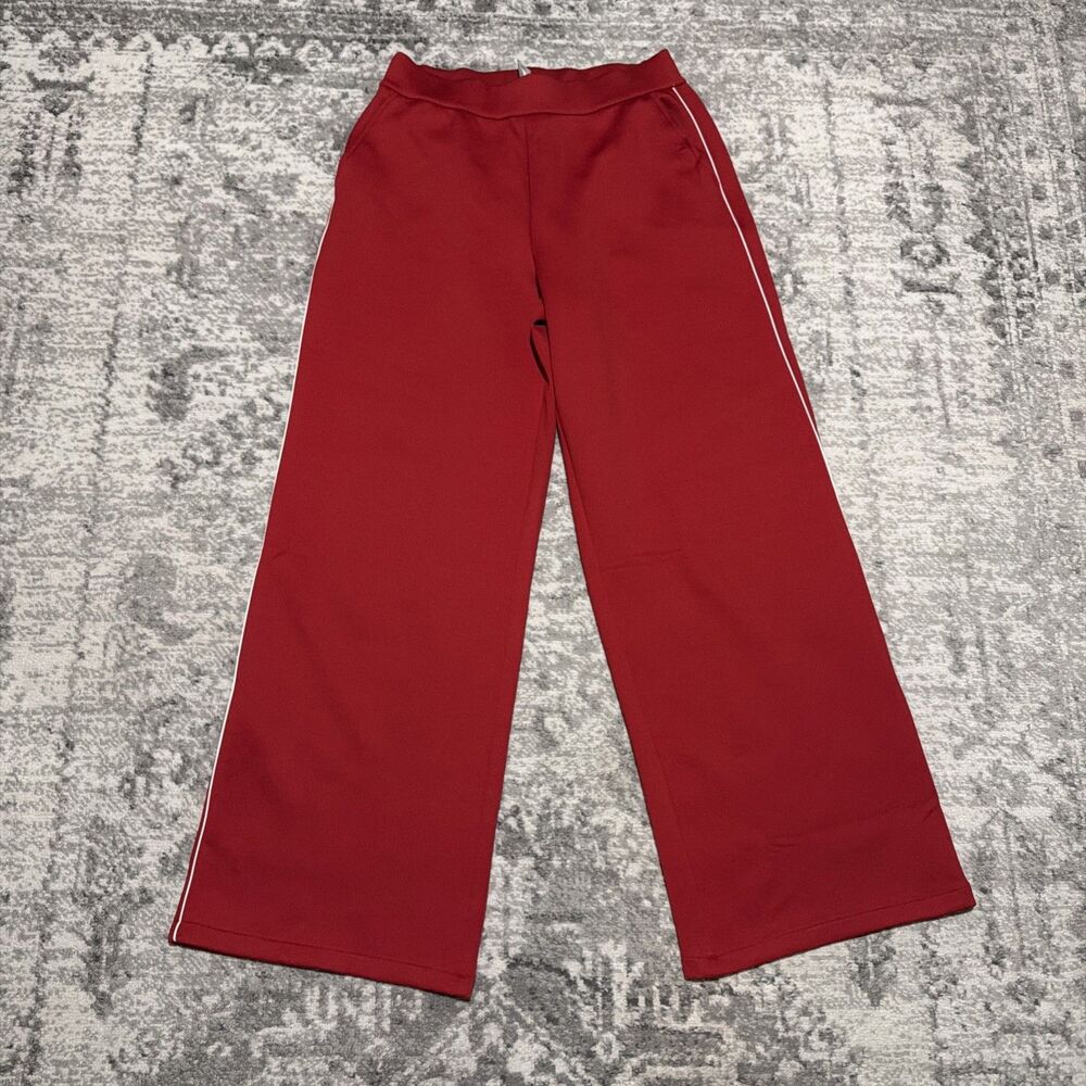 Beyond Yoga Piped Wide Leg Pant in Holly Red M